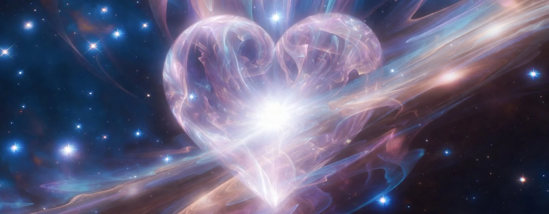 Cœur cosmique d'amour pur rayonnant la félicité de la Spiritualité Authentique